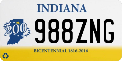 IN license plate 988ZNG