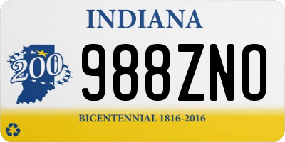 IN license plate 988ZNO