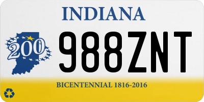 IN license plate 988ZNT