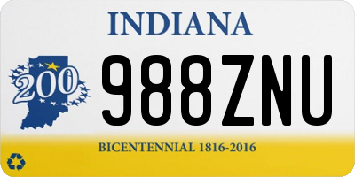 IN license plate 988ZNU