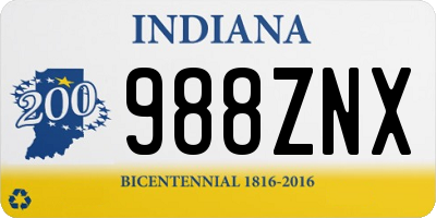 IN license plate 988ZNX