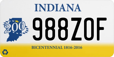 IN license plate 988ZOF