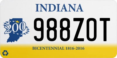 IN license plate 988ZOT