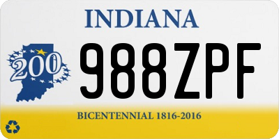 IN license plate 988ZPF