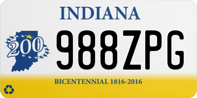 IN license plate 988ZPG