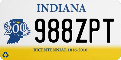 IN license plate 988ZPT