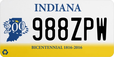 IN license plate 988ZPW