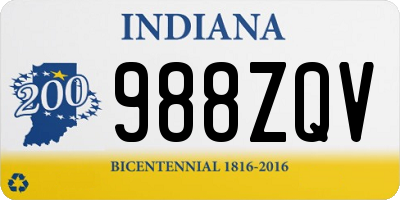 IN license plate 988ZQV