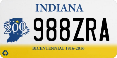 IN license plate 988ZRA