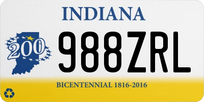 IN license plate 988ZRL