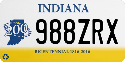 IN license plate 988ZRX