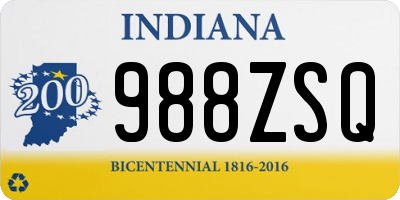 IN license plate 988ZSQ