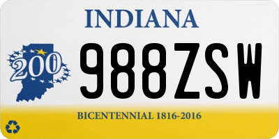 IN license plate 988ZSW