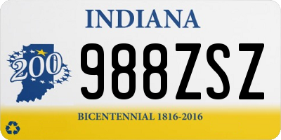 IN license plate 988ZSZ