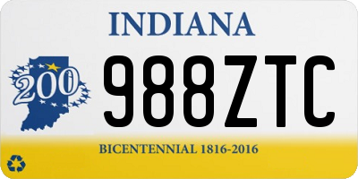 IN license plate 988ZTC