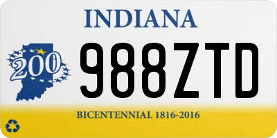 IN license plate 988ZTD