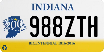 IN license plate 988ZTH