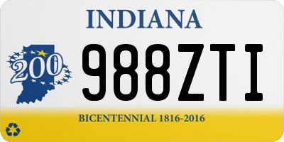 IN license plate 988ZTI