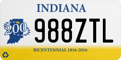 IN license plate 988ZTL