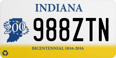 IN license plate 988ZTN