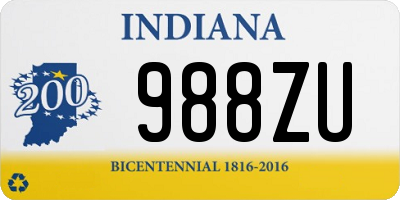 IN license plate 988ZU
