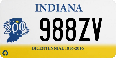 IN license plate 988ZV
