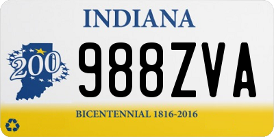 IN license plate 988ZVA