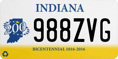 IN license plate 988ZVG