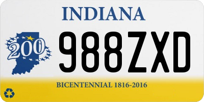 IN license plate 988ZXD