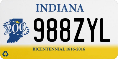 IN license plate 988ZYL