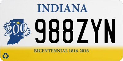 IN license plate 988ZYN