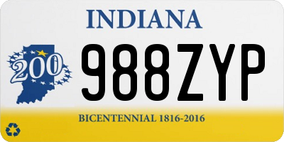 IN license plate 988ZYP