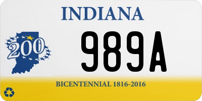 IN license plate 989A