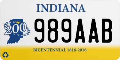 IN license plate 989AAB