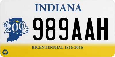 IN license plate 989AAH