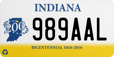 IN license plate 989AAL