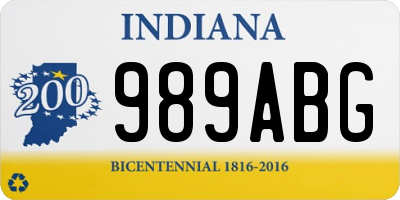 IN license plate 989ABG