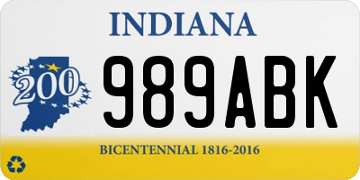 IN license plate 989ABK