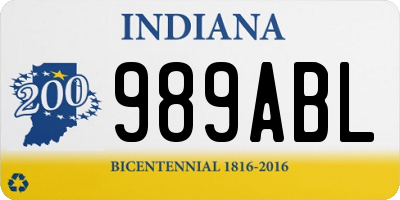 IN license plate 989ABL