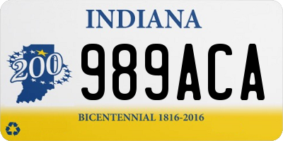 IN license plate 989ACA