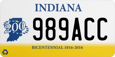 IN license plate 989ACC