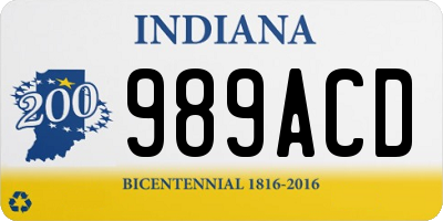 IN license plate 989ACD