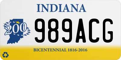 IN license plate 989ACG