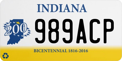 IN license plate 989ACP