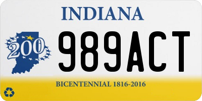 IN license plate 989ACT