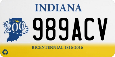 IN license plate 989ACV