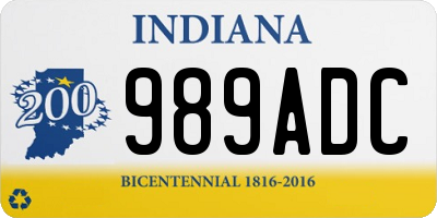 IN license plate 989ADC