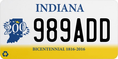 IN license plate 989ADD