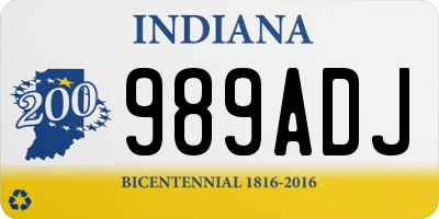 IN license plate 989ADJ