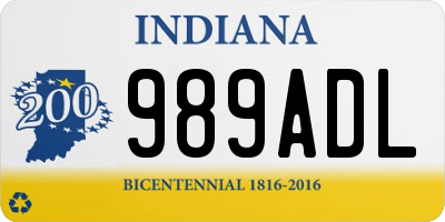 IN license plate 989ADL